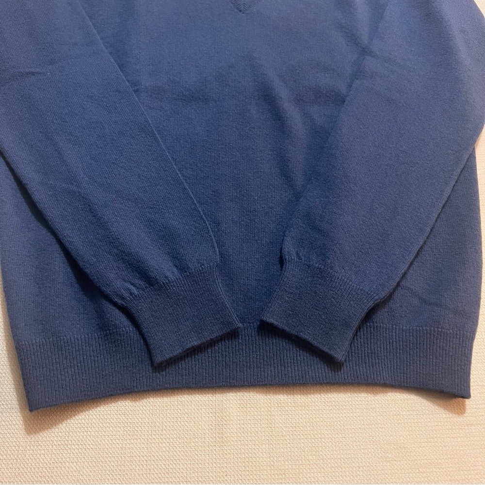 Vintage Hawick Scotland Teribus Fine Wool V Neck Sweater M (38) New w tag. Blue - Picture 7 of 9